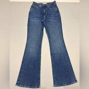 Madewell Skinny Flare Jeans Size 25 High Rise Stretch Denim Blue